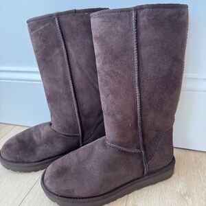 Ugg Classic Tall Boot, Genuine Suede Leather and Shearling, Size 8
